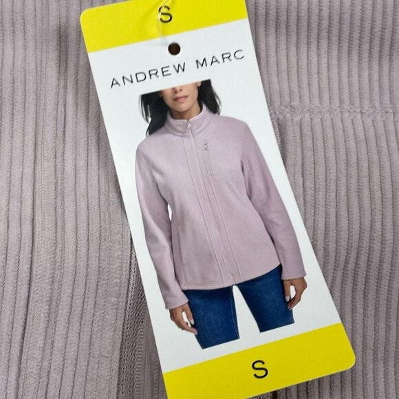 Andrew Marc Womens Ribbed Full-Zip Jacket S Lilac Polyester Blend NWT 6607 - Picture 4 of 8